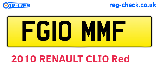 FG10MMF are the vehicle registration plates.
