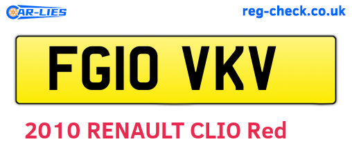 FG10VKV are the vehicle registration plates.