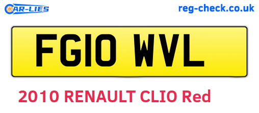 FG10WVL are the vehicle registration plates.