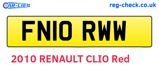 FN10RWW are the vehicle registration plates.