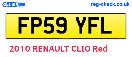 FP59YFL are the vehicle registration plates.
