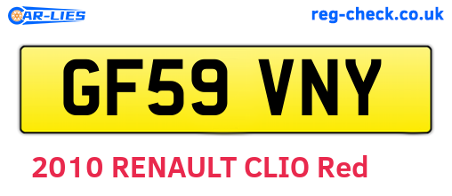 GF59VNY are the vehicle registration plates.