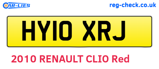 HY10XRJ are the vehicle registration plates.