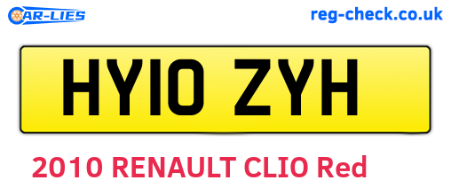 HY10ZYH are the vehicle registration plates.
