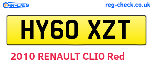 HY60XZT are the vehicle registration plates.