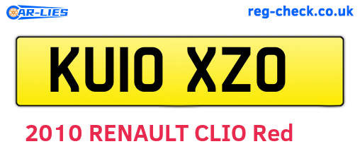KU10XZO are the vehicle registration plates.