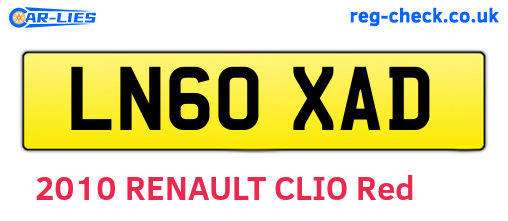 LN60XAD are the vehicle registration plates.