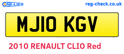 MJ10KGV are the vehicle registration plates.