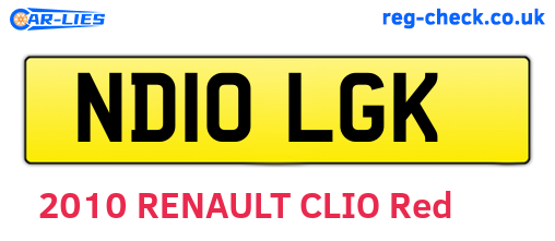 ND10LGK are the vehicle registration plates.