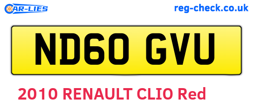 ND60GVU are the vehicle registration plates.