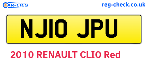 NJ10JPU are the vehicle registration plates.
