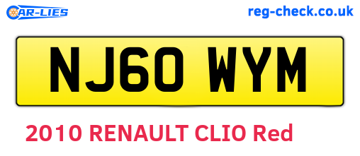 NJ60WYM are the vehicle registration plates.