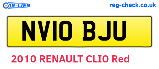 NV10BJU are the vehicle registration plates.