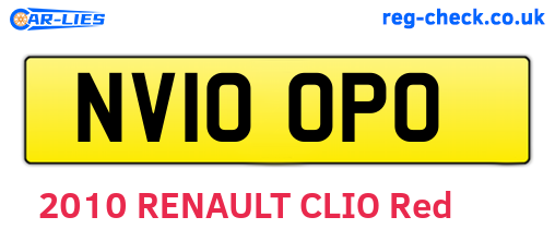 NV10OPO are the vehicle registration plates.
