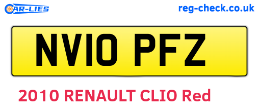 NV10PFZ are the vehicle registration plates.