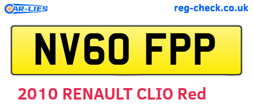NV60FPP are the vehicle registration plates.