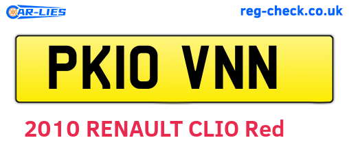 PK10VNN are the vehicle registration plates.