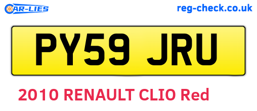 PY59JRU are the vehicle registration plates.
