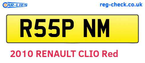 R55PNM are the vehicle registration plates.