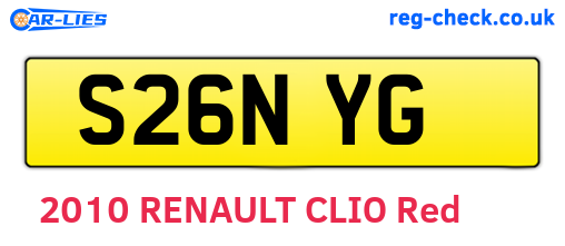 S26NYG are the vehicle registration plates.