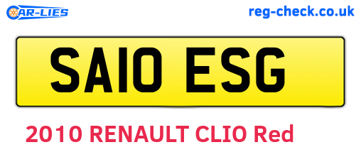 SA10ESG are the vehicle registration plates.