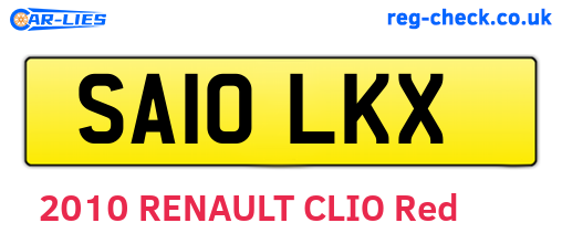 SA10LKX are the vehicle registration plates.