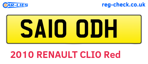SA10ODH are the vehicle registration plates.