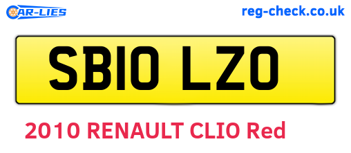 SB10LZO are the vehicle registration plates.