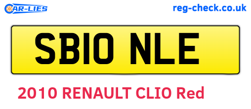 SB10NLE are the vehicle registration plates.