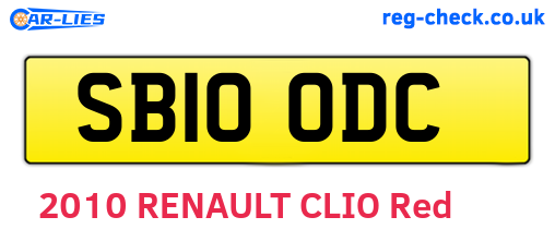 SB10ODC are the vehicle registration plates.