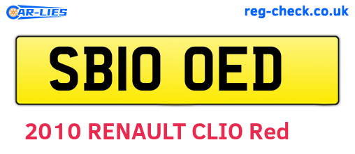SB10OED are the vehicle registration plates.