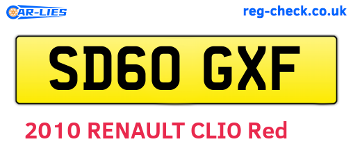 SD60GXF are the vehicle registration plates.