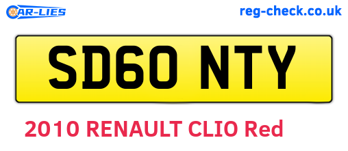 SD60NTY are the vehicle registration plates.