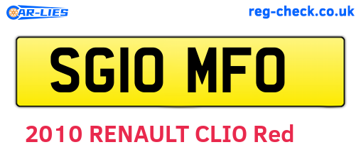 SG10MFO are the vehicle registration plates.