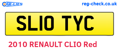 SL10TYC are the vehicle registration plates.