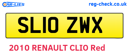 SL10ZWX are the vehicle registration plates.