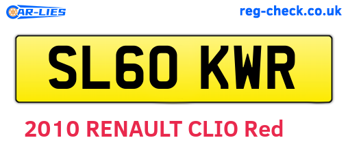SL60KWR are the vehicle registration plates.