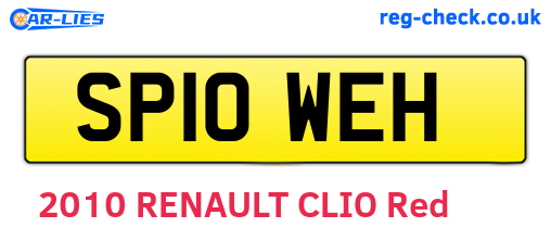 SP10WEH are the vehicle registration plates.