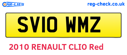 SV10WMZ are the vehicle registration plates.