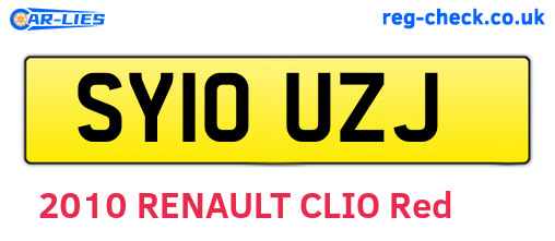 SY10UZJ are the vehicle registration plates.