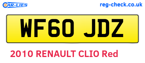 WF60JDZ are the vehicle registration plates.