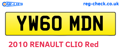 YW60MDN are the vehicle registration plates.