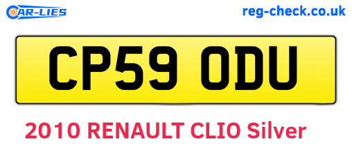 CP59ODU are the vehicle registration plates.