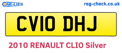 CV10DHJ are the vehicle registration plates.