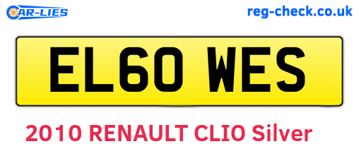 EL60WES are the vehicle registration plates.