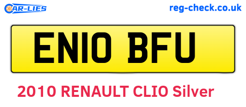 EN10BFU are the vehicle registration plates.