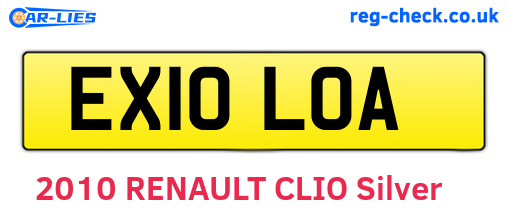 EX10LOA are the vehicle registration plates.
