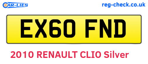 EX60FND are the vehicle registration plates.