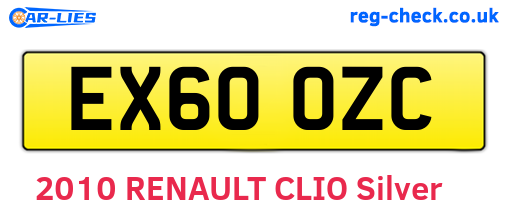 EX60OZC are the vehicle registration plates.