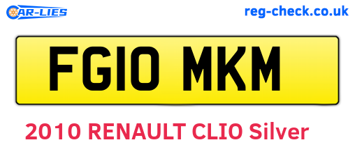 FG10MKM are the vehicle registration plates.